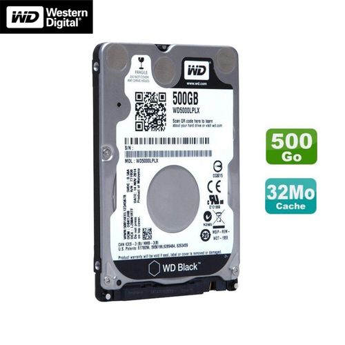 Western Digital Disque Dur 500Go SATA 2.5"  WD5000LPLX-75ZNTT0 Black 7200RMP 32Mo SATA III
 Fiche Technique et Prix au Maroc