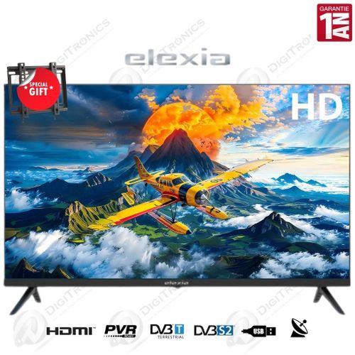 Elexia TV 32 HD Récepteur Intégré ,TNT, HDMI, USB + Support Mural
 Fiche Technique et Prix au Maroc
