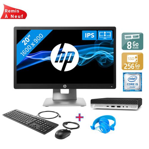 Hp Elitedesk 800 G3 Mini Core i5 - 6th Gén - 8Go , 256Go SSD avec Ecran EliteDisplay E202 20" (Remis à Neuf)
 Fiche Technique et Prix au Maroc