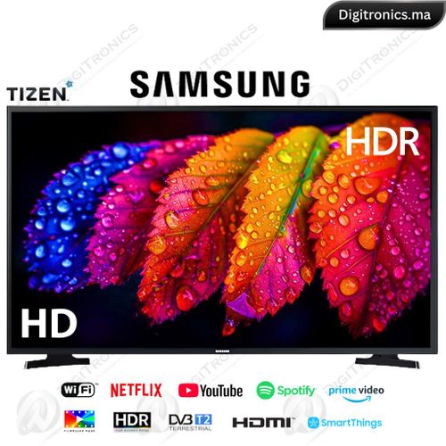 Samsung 32 HD Smart tv HDR et AirPlay 2, Télécommande Unique, 32T5300
 Fiche Technique et Prix au Maroc