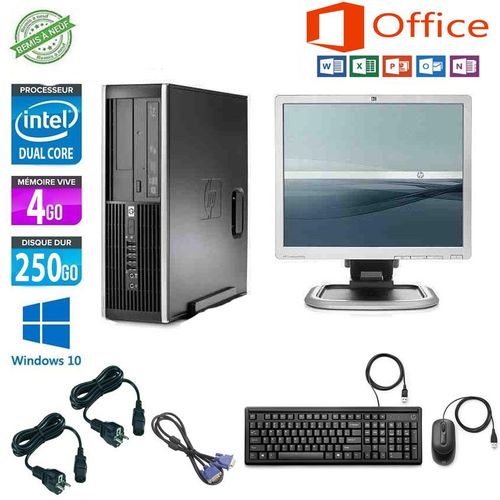 Hp PC complet Core 2 Duo - 4gb RAM - 250Go HDD - Windows 10 + Ecran 17" - Remis à neuf
 Fiche Technique et Prix au Maroc