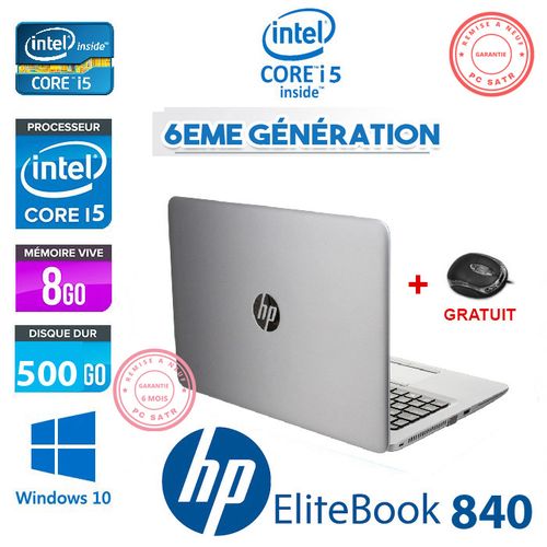 Hp 14" - ELITEBOOK 840  - 8Go Ram  - 500 SSD  - Windows - Silver
 Fiche Technique et Prix au Maroc