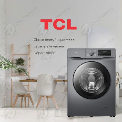 TCL Machine à laver Front Load 8kg, Moteur Inverter, 16 Programmes, P608FLG
 Fiche Technique et Prix au Maroc