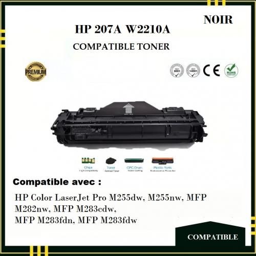 HP 207A W2210A NOIR TONER COMPATIBLE HP Color LaserJet Pro M255dw, M255nw, MFP M282nw, MFP M283cdw,MFP M283fdn, MFP M283fdw
 Fiche Technique et Prix au Maroc