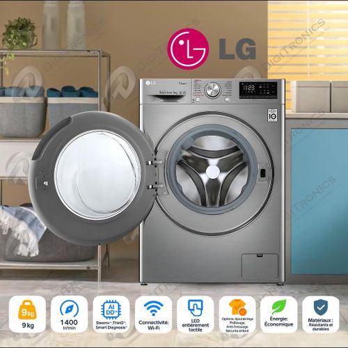 LG Lave-Linge 9kg à chargement frontal 1400 tr/min, AI Direct Drive Motor, Wifi, F4V5VYP2T 
 Fiche Technique et Prix au Maroc