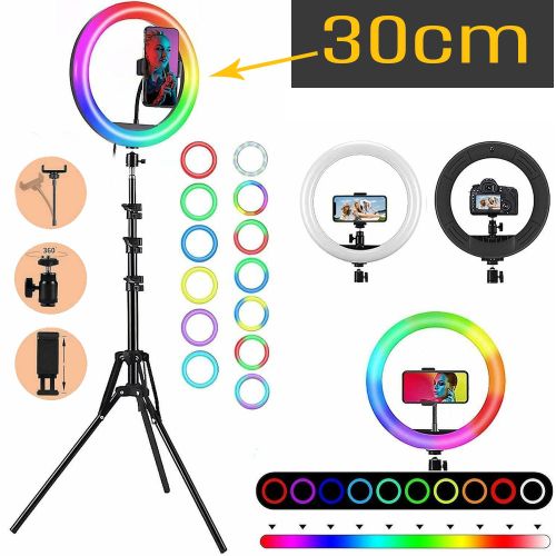 Ring Light 30 cm RGB 40 modes Professionnel +Tripode 2m pour Shooting / YouTube / Tiktok
 Fiche Technique et Prix au Maroc