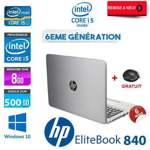 Hp 14"  -  EliteBook 840 - 8Go Ram  - 500 SSD  - Windows - Silver
 Fiche Technique et Prix au Maroc