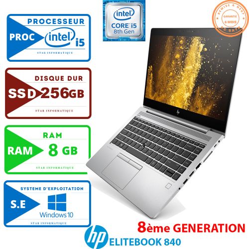 Hp PC PORTABLE HP ELITEBOOK 840 G5 8ÉME GÉN-CORE I5-8Go-256 Go SSD-Remise à neuf
 Fiche Technique et Prix au Maroc