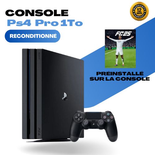 Playstation  Pack Console PS4 Pro Comme Neuf + 1 Manette + FC 25 Préinstallé
 Fiche Technique et Prix au Maroc