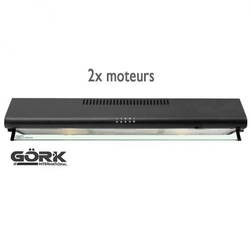 Gork International Hotte Aspirante Sous Meuble Noir 90cm - Double Filtration, Éclairage LED, Puissance à Double Moteur
 Fiche Technique et Prix au Maroc