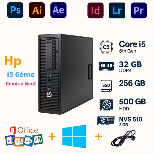 Hp i5 6ème Génération - 32GB RAM - 256GB SSD / 500GB HDD - NVIDIA NVS 510 2GB - Windows 10 + Office + Adobe Master Collection - Remis à Neuf
 Fiche Technique et Prix au Maroc