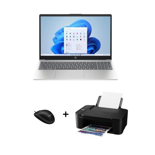 Hp Ordinateur portable HP 15-fd0029nk (886L4EA) Intel® N100+ Imprimante PIXMA TS3640 + Souris
 Fiche Technique et Prix au Maroc
