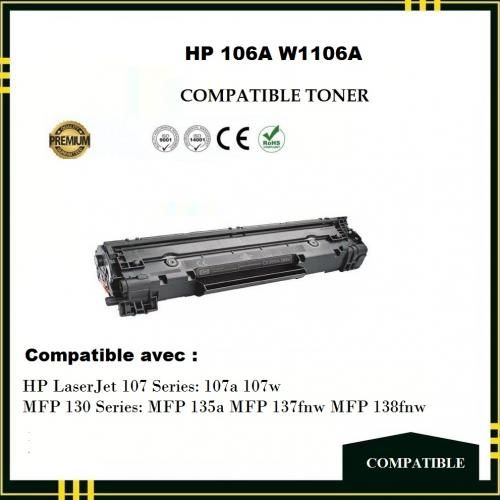 TONER COMPATIBLE POUR HP 106A W1106A
 Fiche Technique et Prix au Maroc