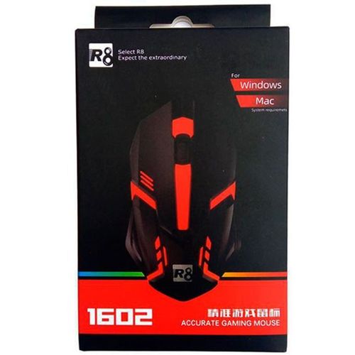 R8 Souris de jeu a fil gaming mouse gamer RGB 1602
 Fiche Technique et Prix au Maroc