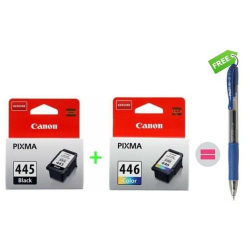 Canon PG-445 Noir + CL-446 Tri-Color d'origine + Stylo Rétractable Offert
 Fiche Technique et Prix au Maroc