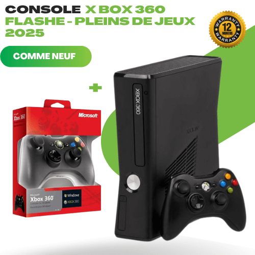 XBOX Xbox 360 Flashé – Console Remise à Neuf avec Plein de Jeux 2025
 Fiche Technique et Prix au Maroc