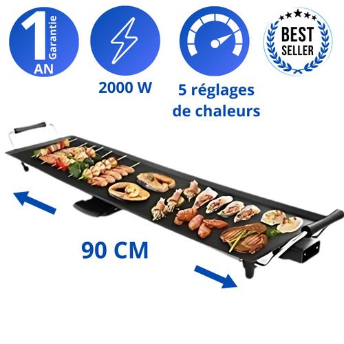 Robolux Planche De Cuisson 90cm Antiadhésif Électrique 2000w
 Fiche Technique et Prix au Maroc
