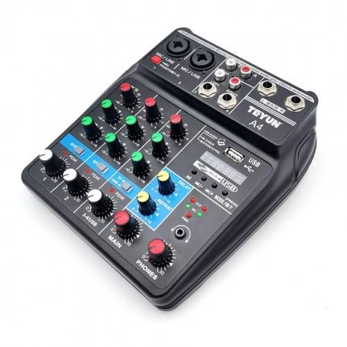 Console de mixage Audio USB A4 ordinateur d'enregistrement, alimentation fantôme
 Fiche Technique et Prix au Maroc