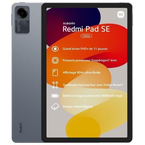 XIAOMI Redmi Pad SE 11" Wifi (8 Go / 256 Go) - Gris Graphite
 Fiche Technique et Prix au Maroc