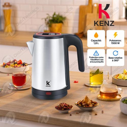 Kenz Bouilloire Électrique 1.8L 1500W, Arrêt Automatique Et Manuel, GK-9726
 Fiche Technique et Prix au Maroc