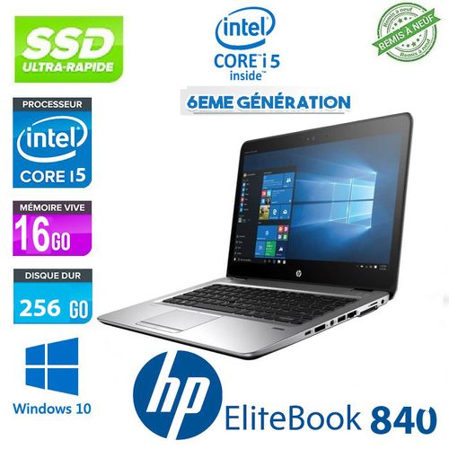 Hp 14 » – EliteBook 840 – 16Go Ram  – 256 SSD – Windows – Silver
 Fiche Technique et Prix au Maroc