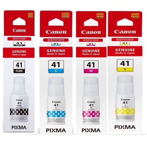 Canon Pack de 4 bouteilles d&rsquo;encre GI-41 (Original) compatible avec les imprimantes G3420 , G2420
 Fiche Technique et Prix au Maroc
