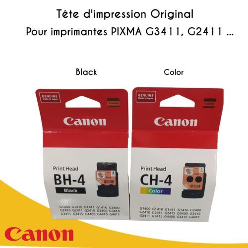 Canon Tète d&rsquo;impression BH-4 Noir + CH-4 Color Pour PIXMA G3411, G2411 …
 Fiche Technique et Prix au Maroc