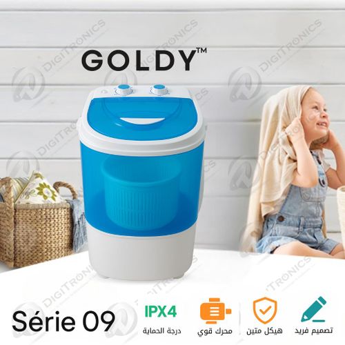 Goldy Machine à laver Semi-automatique 4kg avec Essorage Carrosserie durable, IPX4 
 Fiche Technique et Prix au Maroc