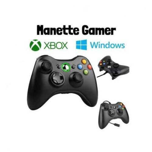 Manette Xbox 360 Manette Filaire Noir / XBOX 360 / PC WIN 7 10
 Fiche Technique et Prix au Maroc