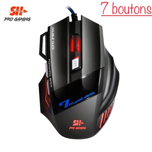 SH 3200 DPI réglables et 7D LED Optique Souris de jeu filaire USB pour Gamer PC
 Fiche Technique et Prix au Maroc