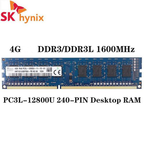 SK Hynix RAM 4 Go de Memoire DDR3 PC3L-12800U Pour PC
 Fiche Technique et Prix au Maroc