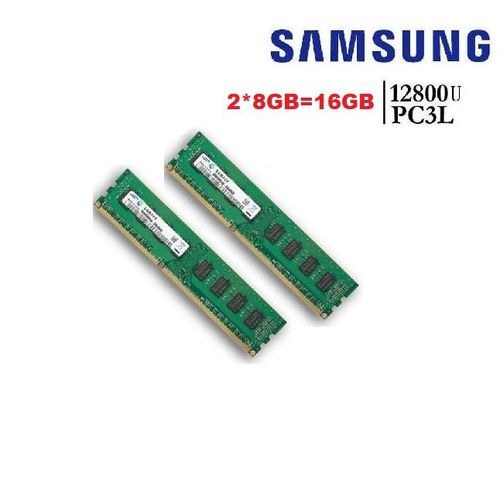 Samsung 2 MÉMOIRE RAM DIMM DDR3 – 2 x8=16GB GO PC3L-12800U 1600 MHZ
 Fiche Technique et Prix au Maroc