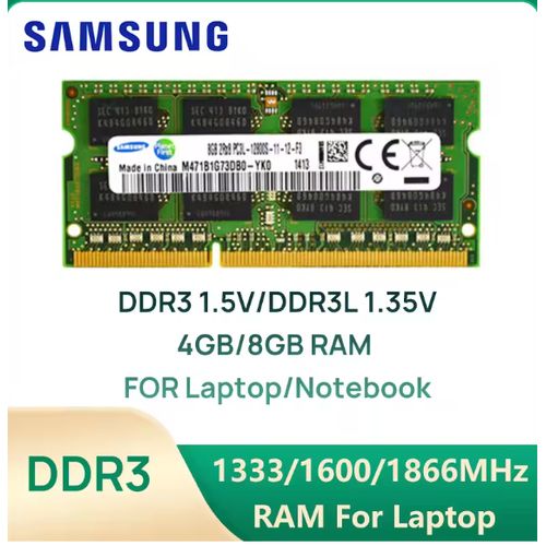Samsung Mémoire RAM pc portable DDR3L  8GB
 Fiche Technique et Prix au Maroc