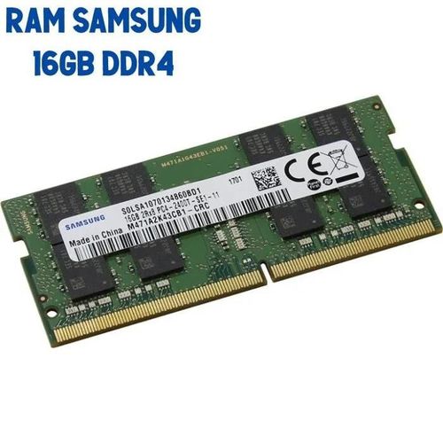 Samsung RAM 16GB DDR4 PC4–2400T Pour PC Portable Mémoire Vive RAM
 Fiche Technique et Prix au Maroc