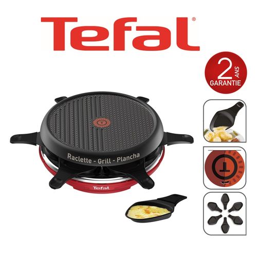 Tefal Raclette Colormania Grill Plancha 6 Coupelles Rouge RE12A512
 Fiche Technique et Prix au Maroc