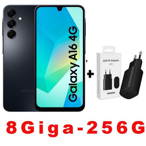 Samsung Galaxy A16 6.7" 4G LTE (8GB RAM + 256 GB ROM) - 50 Mpx + Adapter - Noir
 Fiche Technique et Prix au Maroc