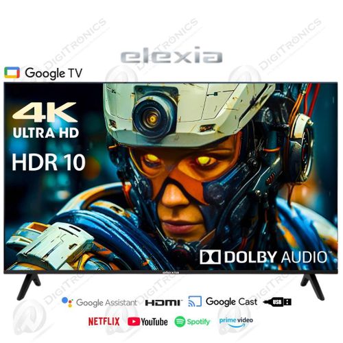 Elexia 50 Smart Tv 4K UHD, Google TV, Dolby Audio, HDR, connectivité complète
 Fiche Technique et Prix au Maroc