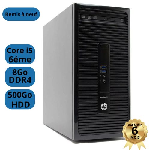 Hp UC ProDesk 400G3 MT /Core i5-6500 6éme Génération / 8Go RAM / 500Go HDD -remis à neuf
 Fiche Technique et Prix au Maroc