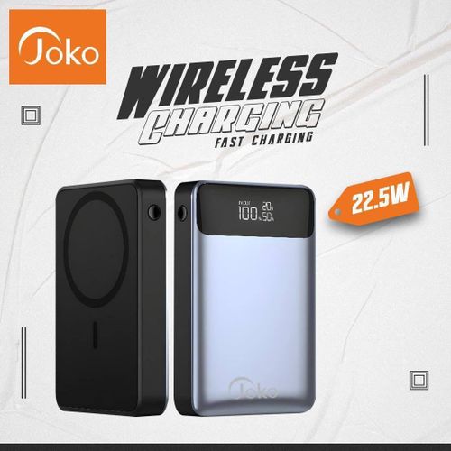 Joko Power Bank Magnétique Sans fil 22.5W 10000mAh, Pour iPhone 16 15 14 13 12 Pro / Max, Charge rapide Type-C - Magsafe ..
 Fiche Technique et Prix au Maroc