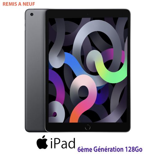 Apple Tablette-iPad 6ème-9.7"-ROM 128 Go-RAM 4Go-iPAD OS17-GRIS-Caméra frontale 2-Caméra arrière 8- 4G+Wi-Fi (remis à neuf)
 Fiche Technique et Prix au Maroc
