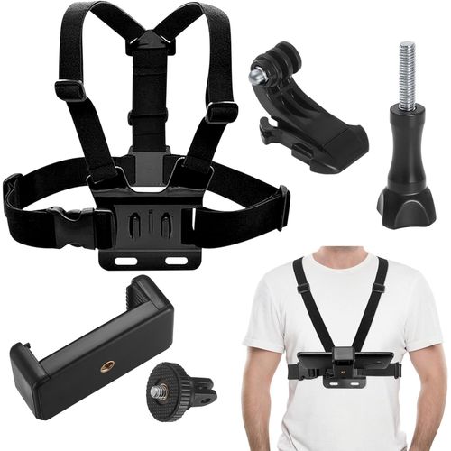 Support de Téléphone et GoPro Réglable avec ceinture de poitrine et de Tète
 Fiche Technique et Prix au Maroc
