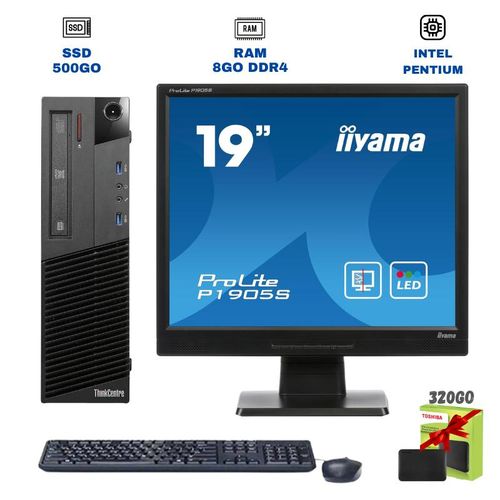 Lenovo ThinkCentre M73 SFF + Écran 19" - Pentium G3220 - 8Go / 500Go - Pack Complet
 Fiche Technique et Prix au Maroc