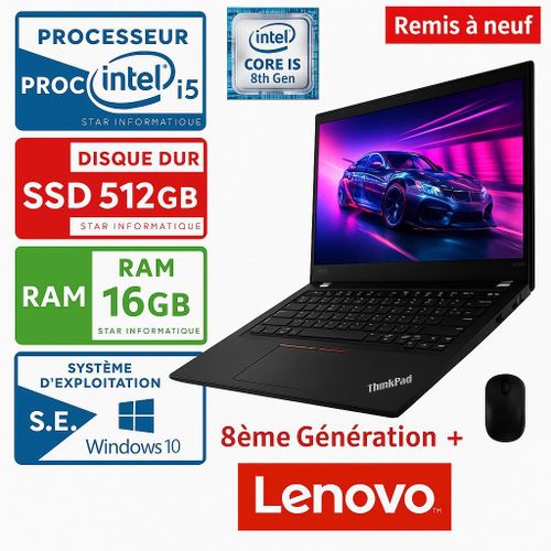 Lenovo Notebook ThinkPad L390 YOGA  i5–8250U- 8eme génération-16Go-512Go SSD- souris GRATUIT-AZERTY-REMIS A NEUF
 Fiche Technique et Prix au Maroc