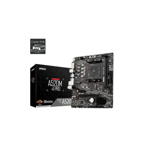 Msi Carte Mère AMD A520M-A PRO (911-7C96-031)
 Fiche Technique et Prix au Maroc