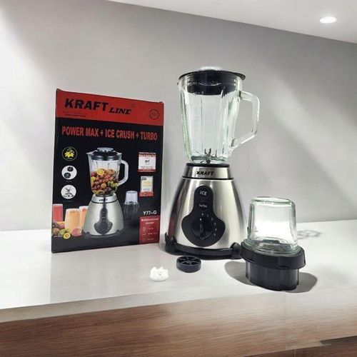 Kraft line Blender turbo+ice crush bol en verre 1.5 litre power moteur 1500W avec moulin a café et épices offert
 Fiche Technique et Prix au Maroc