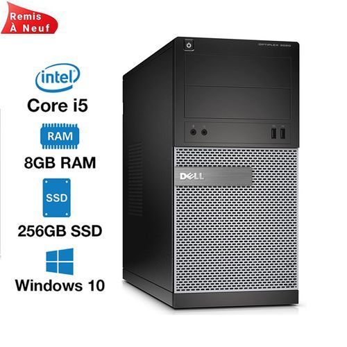 DELL Optiplex 3020 MT Intel® Core™ i5- 4th Gen - RAM 8Go , SSD 256Go (Remis à Neuf)
 Fiche Technique et Prix au Maroc