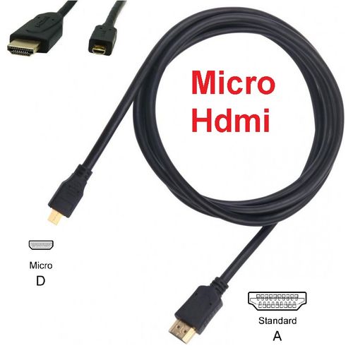 Câble HDMI micro HDMI 1.80 mètres, Câble BlackBerry HDMI  Type D 1.8m 6tf
 Fiche Technique et Prix au Maroc