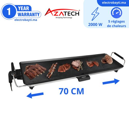 AZATECH Planche De Cuisson 70cm Antiadhésif Électrique 2000w
 Fiche Technique et Prix au Maroc