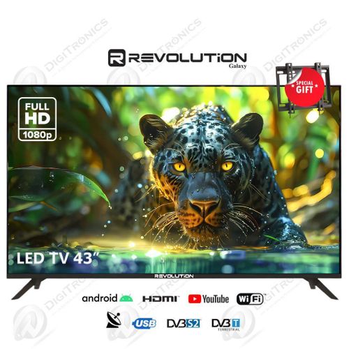 REVOLUTION 43 Smart TV Android FULL HD Récepteur Intégré + TNT + HDMI + USB, Support Mural
 Fiche Technique et Prix au Maroc