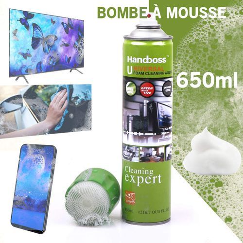 Handboss Bouteille 650ml Nettoyage Mousse universelle Agent spray PC Surface Cleaner
 Fiche Technique et Prix au Maroc